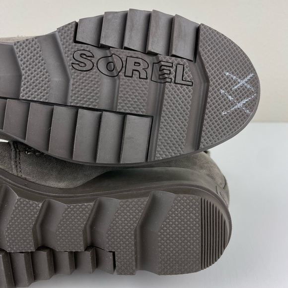 Sorel Women's 9 Evie Lace Major Boot Grey Suede Wedge Heel Weatherproof Gorpcore - Picture 14 of 16